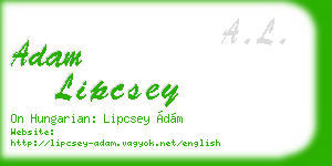 adam lipcsey business card